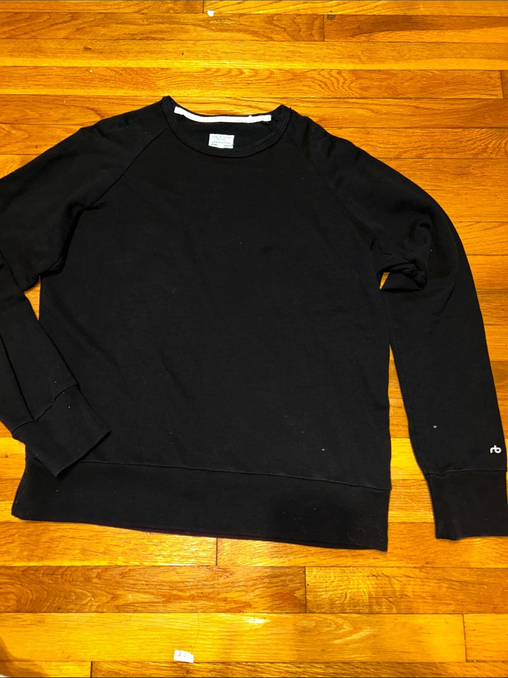 rag & bone Black womens large Crewneck Sweatshirt 100% cotton